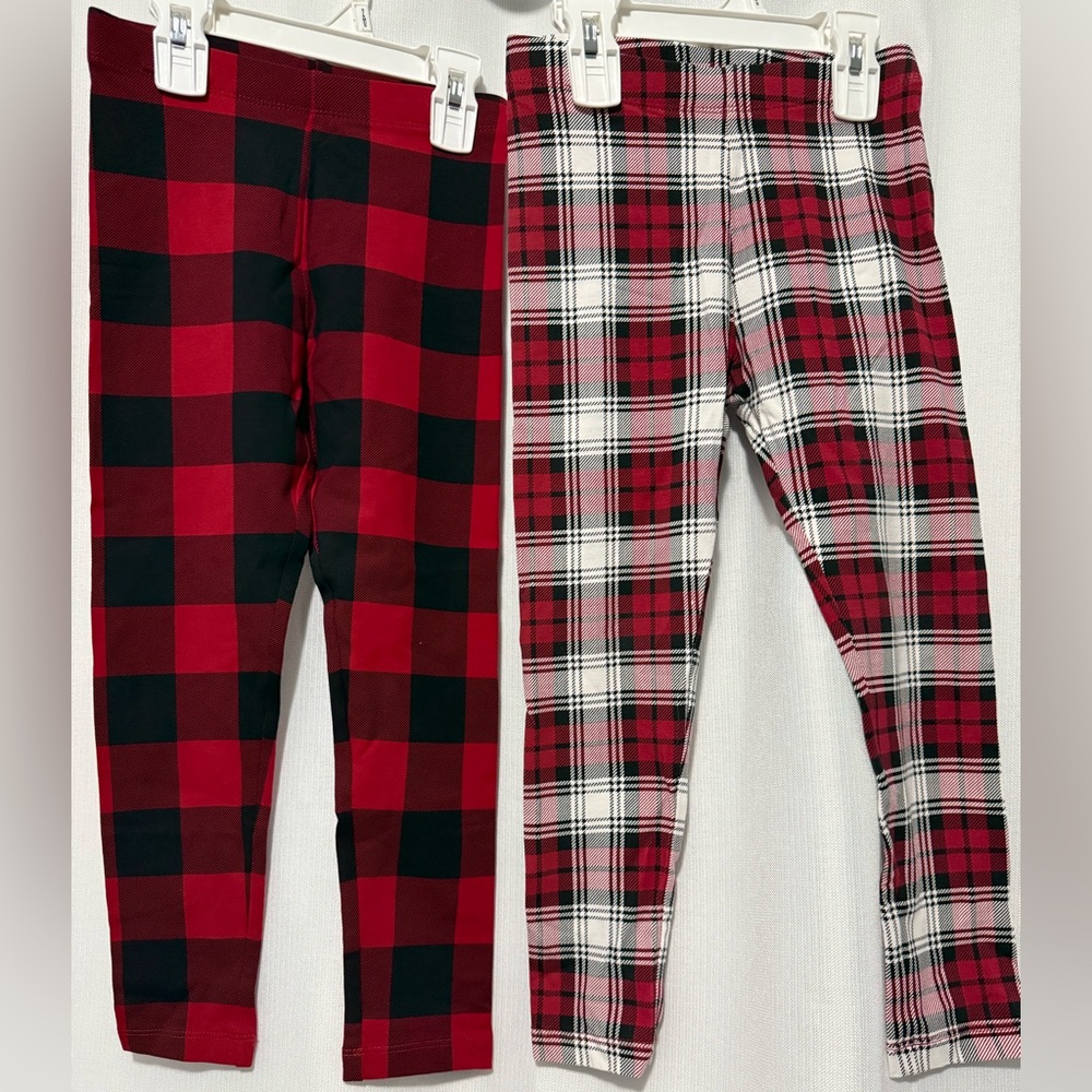 Joe Fresh Red and Black Plaid Kids Leggings